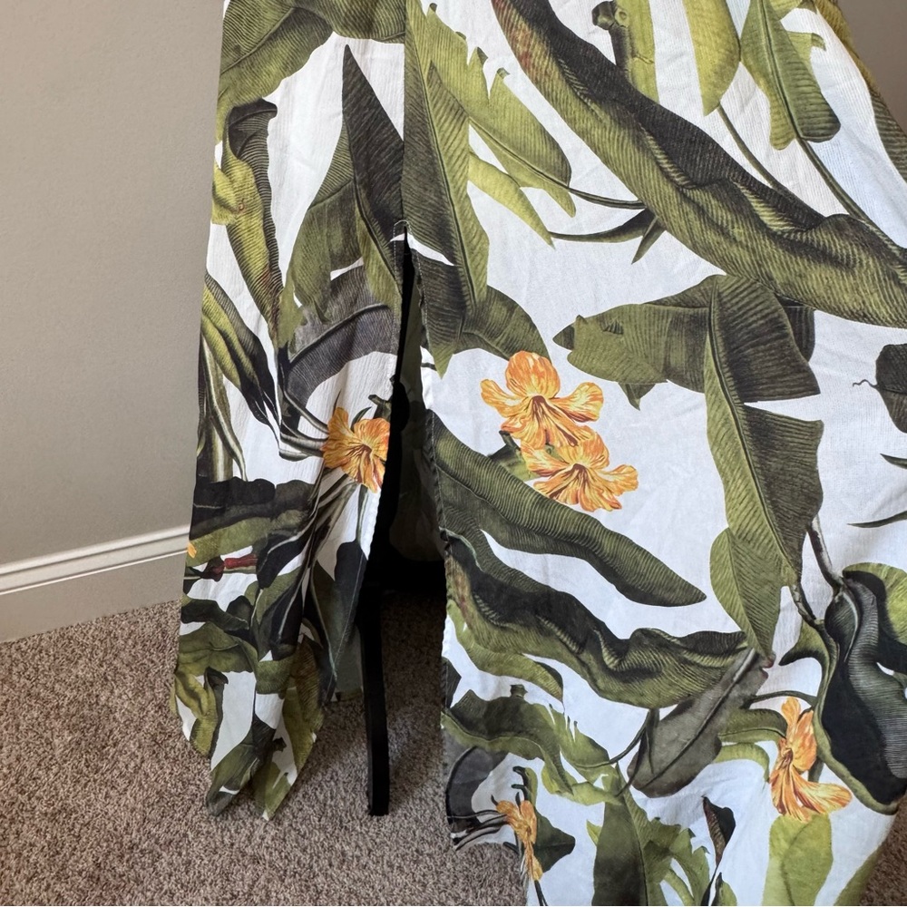 Fashion Nova Boho Tropical Crossback Plunge Maxi Dress L - Picture 7 of 14